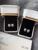 French Linen White Inlaid Zircon Pearl Earrings for Women 2024 Light Luxury High-End Charm Banquet Jewelry Trend