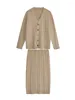 Sukienki robocze Zestawy spódnicy 2024 Autumn/zima Koreańska moda na sweter z długim rękawem Zestaw Szybki temperament Karbunia Karbuty