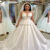 부드러운 새틴 컨트리 웨딩 드레스 2024 우아한 로브 데 마리지 라인 바닥 길이 플러스 크기 신부 드레스 드림 변덕스러운 신부 드레스 Mariee Chic Vestios de Novias