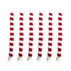 Parti dekorasyonu 12/6pcs kırmızı ve beyaz mini Noel atkı çizgileri şarap şişesi örgü bebek kapağı Noel süsleri