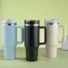 Trendy 40oz Tumbler with Handle Lid Straw Stainless Steel Water Bottle Vacuum Mug Large Capacity Portable Car Travel Coffee Cup 240124