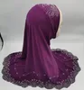 Ethnic Clothing Luxury Women Rhinestone Turban Muslim Islamic Hijab Headscarf Ready To Wear Shawls Khimar Head Wrap Prayer Cap Malaysia