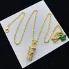 Модельерские комплекты ювелирных изделий Роскошные серьги Ожерелье для женщин Серьги Леди Девушки 18-каратного золота с покрытием с подарочной коробкой
