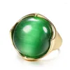 Pierścienie klastra Kinel punk zielony pierścień Złota Kolor Luksusowy zaręczyny Mosaic Natural Opal for Women Boho Vintage