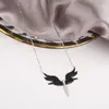 Pendant Necklaces Design Women Angel Wings Collarbone Chain Necklace Fashion Stainless Steel Jewelry Valentine'S Day Birthday Gift