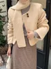 Giacche da donna Alien Kitty 2024 anni Cappotto da donna con sciarpa Lana Chic Inverno Cotone imbottito Elegante Office Lady High Street Slim Quotidiano