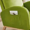 Möbler vardagsrum möbler gungstol midcentury modern fåtölj klädda hög rygg accent glider rocker grön droppe leverans hem