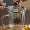 Infusore per tè in acciaio inossidabile Filtro riutilizzabile per perdite di tè Filtro per teiera Diffusore di spezie per caffè a forma di orecchio singolo con manico 240118