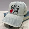 Designer Heart Ball Cap For Women Denim Retro Baseball Caps For Men Street Casual Men's Hats