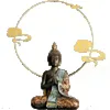 Groot Boeddhabeeld Thailand Buda Boeddha Sculptuur Groene Hars Handgemaakte Boeddhisme Hindoe Fengshui Beeldje Meditatie Home Decor 240123