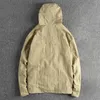 Vintage Hooded Trench Coat Mens Threedimensional Pocket Baggy Youth Casual Jacket 240130