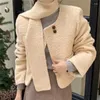 Giacche da donna Alien Kitty 2024 anni Cappotto da donna con sciarpa Lana Chic Inverno Cotone imbottito Elegante Office Lady High Street Slim Quotidiano