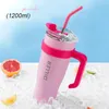 40 oz Handle Mug with Lid and Straw Stainless Steel Luxury Large Capacity Car Keep and Cold Spill Proof Travel Coffee Cups 240124