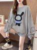 Dames Hoodies Casual Afdrukken Stripfiguren Losse sweatshirts Dames Klassieke persoonlijkheid Lange mouw All-match O-kraag Pullover Top