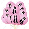 Décoration de fête thème chat animal de compagnie, ballons en latex d'anniversaire, fournitures d'impression de chaton de dessin animé mignon Meow Kitty pour