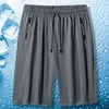 Shorts pour hommes L-8XL Pantalon quart tricoté avec cordon élastique et sport décontracté pour adolescents grande taille