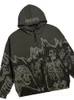 BIG PROMOTION Y2K Hip Hop Gothic Hoodie Mens Street Apparel Skull Pattern Zip Up Sweatshirt Casual Top Vintage Coat Unisex 240125
