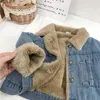 Kurtki dzieci zimowe jeansowe gęste polarowa ciepła dziewczyna moda odzież wierzchnia jeansy płaszcze dzieci parka ubrania dziecięce