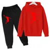 Ensembles de vêtements enfants sweats à capuche pantalon ensemble garçons filles 3-12 ans enfants manteau noir mode loisirs enfant sweat-shirt automne costume de sport