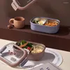 Yemek takımı karikatür ayı paslanmaz çelik öğle yemeği kutusu taşınabilir sızdırmaz bento mühürlü gıda konteyner öğle yemeği mikrodalgada