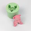 Bakningsformar DW0402 PRZY 3D Loving Foot Bear Animals Soap Molds Silikon Ljus Mögel Bröllopsfödelsedagsvalentin Dag Clay Harts