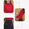 Arbetsklänningar Rench Vintage Red Sweater A-line kjolar Tvådelat set lady graciös lykta ärmstickning pullover hög midje kjol kläder 2024