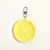 Keychains 2024 Creative Cartoon Simulated Lemon Slices Model Geometric Keychain for Women Girls Fruit Series Car Bag Accessories Key Ring