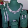 Комплект ожерелья и серег, модные свадебные аксессуары из 4 предметов с кристаллами кубического циркония, женское платье в Нигерии, свадебное платье в Дубае