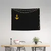 Tapestries Gold Anchor Logo Tapestry Home Decor Customized Hippie Wall Hanging Sailor Nautical Adventure For Living Room