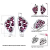 Brincos de argola natural genuíno rhodolite granada prata esterlina clipe 5.8 quilates rosa feminino romântico jóias finas presentes