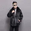 Designer Winter Imitation Mink Coat Mens Whole Haining Fur Hat Slim Zipper 64IQ