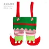 Christmas Decorations Cartoon Santa Claus Elf Leg Candy Gift Bag Pendants Xmas Ornaments 2024 Merry Decor Happy Year