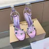 Stiletto sandals crystal-encrusted strap spool Heels sky-high heel shoes for women summer luxury designers sandal party heeled factory footwear 35-43
