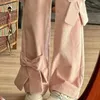 Pantalon Femme QWeek Sweet Pink Bow Corduroy Femmes Y2K Vintage Mignon Taille Haute Cargo Harajuku Rétro Casual Pantalon Large Preppy