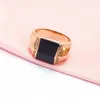 Anéis de cluster quadrado 585 roxo ouro preto ônix para mulheres ampla edição chapeamento 14k rosa moda e amantes de luxo jóias