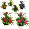 Decorative Flowers Artificial Potted Simulation Fake Yellow Red Orange Pink Purple Plants Flower Home Garden Table Decoration Room Ornament