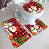 Shower Curtains Christmas Bathroom Curtain Bath Sets Waterproof Non-Slip Rug Toilet U With 12 Hooks Home Deco Free Ship