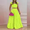 Work Dresses Women Two Piece Set Solid Beach Bohemian Long Skirt Strapless Crop Top Cascanding Ruffles Suit Outfits