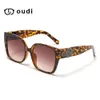 lunettes de soleil hommes 21018 grand cadre imprimé léopard, lunettes de soleil carrées dégradé UV400 à la mode pour femmes, lunettes