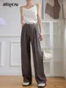 Women's Pants Mishow Womans 2024 Spring Korean Solid High midjebyxor Kvinnliga kläder MVB15K0118