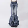 Women's Jeans Baggy Pants Dopamine Sweet Tie Slim Fit Designed Raw Edge For Women Korean Clothes Y2k 90s Vintage