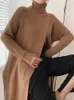 Kadın Sweaters Xitao Yurböceği Örgü Tam Kollu Kişilik Bölünmüş Tanrıça Fan Mizaç Sonbahar Kadın HQQ1708