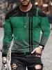 Mens Long Sleeve Retro 3D Print Color Block Vintage Novelty Tshirt Stylish Tees For Autumn Clothing 240201