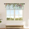 Curtain Christmas Evergreen Tree Pine Star Planet Leaves Short Sheer Window Tulle Curtains Kitchen Bedroom Decor Voile Drapes