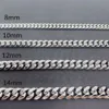 Dropshipping Customizable 12mm 9inch 24inch Stainless Steel with 925 Silver Mosan Buttonhead Gold Plated Jewelry Cuban Chain
