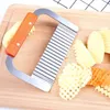Baking Moulds Stainless Steel Wave Potato Cutting Knife With Wood Handle For DIY Soap Scraper Cut Iron Kitchen Tools
