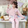 Sanrios Cinnamoroll Kuromi Child Pajamas Spring Autumn Cotton Cotton Long Girl Kawaii Tracksuit Suit Girls 240123