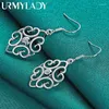 Dangle Earrings URMYLADY 925 Sterling Silver Hollow Flower For Women Wedding Party Fashion Charm Jewelry Gift