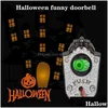 Party Decoration 1 Pcs Halloween Horror One-Eyed Doorbell Haunted House Door Burning Eyes Scare Voice Electric Y201006 Drop Delivery Dh8W9