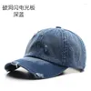 Ball Caps Distressed Denim Baseball Cap Unisex Stijl Katoen Vervaagde Heren Trucker Hoed